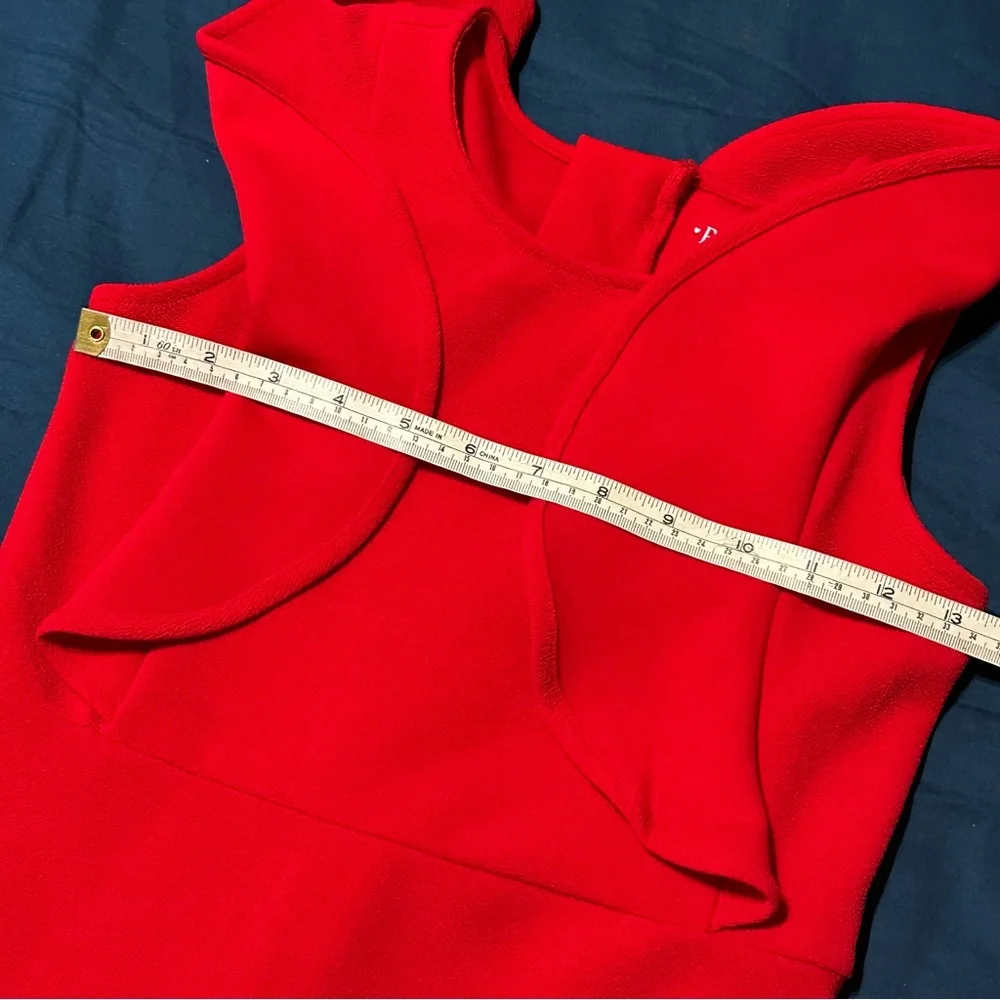 Red Ruffle Girl’s 10 Dress Stretch Jacquard Valentine’s Day Holiday Party Casual